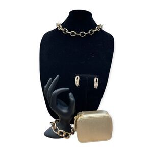Fashion Jewelry Case Set Clip on Earring Necklace Bracelet